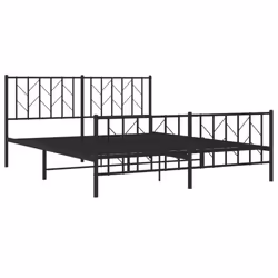 vidaXL Metal Bed Frame with Headboard and Footboard Black 160x200 cm - Additional view 3