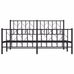 vidaXL Metal Bed Frame with Headboard and Footboard Black 160x200 cm - Additional view 4