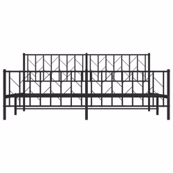 vidaXL Metal Bed Frame with Headboard Mattress Foundation Black 80x200 cm - black, 193 x 203 cm/ with headboard & footboard - Additional view 4