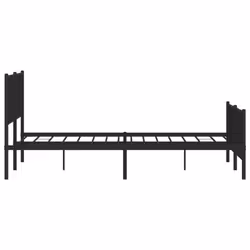 vidaXL Metal Bed Frame with Headboard Mattress Foundation Black 80x200 cm - black, 193 x 203 cm/ with headboard & footboard - Additional view 5