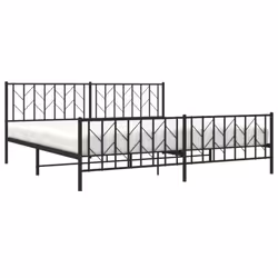 vidaXL Metal Bed Frame with Headboard and Footboard Black 200x200 cm - Additional view 2