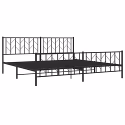 vidaXL Metal Bed Frame with Headboard and Footboard Black 200x200 cm - Additional view 3