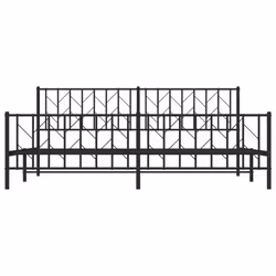 vidaXL Metal Bed Frame with Headboard and Footboard Black 200x200 cm - Additional view 4