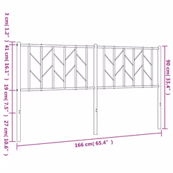 vidaXL Metal Headboard Bedroom Home Bed Header Bed Headboard Black 200 cm - black, 160 cm - Additional view 3