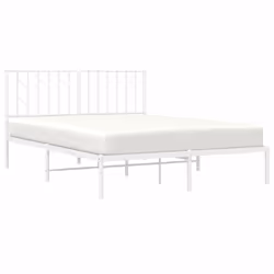 vidaXL Metal Bed Frame without Mattress with Headboard White 140x200cm - Additional view 2
