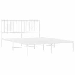 vidaXL Metal Bed Frame without Mattress with Headboard White 140x200cm - Additional view 3