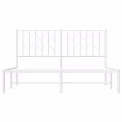 vidaXL Metal Bed Frame without Mattress with Headboard White 140x200cm - Additional view 4