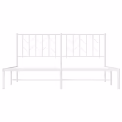 vidaXL Metal Bed Frame with Headboard Mattress Foundation Black 80x200 cm - white, 160 x 200 cm/ with headboard - Additional view 4