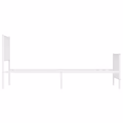 vidaXL Metal Bed Frame with Headboard Mattress Foundation Black 80x200 cm - white, 100 x 190 cm/ with headboard & footboard - Additional view 5