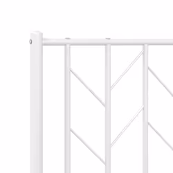 vidaXL Metal Bed Frame with Headboard Mattress Foundation Black 80x200 cm - white, 100 x 190 cm/ with headboard & footboard - Additional view 7