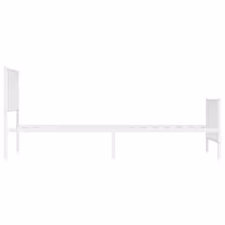 vidaXL Metal Bed Frame with Headboard Mattress Foundation Black 80x200 cm - white, 107 x 203 cm/ with headboard & footboard - Additional view 5