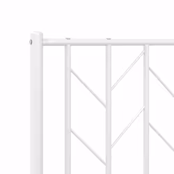 vidaXL Metal Bed Frame with Headboard Mattress Foundation Black 80x200 cm - white, 107 x 203 cm/ with headboard & footboard - Additional view 7