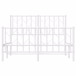 vidaXL Metal Bed Frame with Headboard Mattress Foundation Black 80x200 cm - white, 120 x 190 cm/ with headboard & footboard - Additional view 4