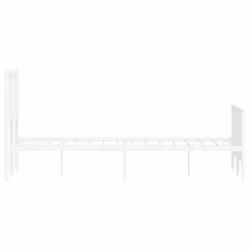 vidaXL Metal Bed Frame with Headboard Mattress Foundation Black 80x200 cm - white, 120 x 190 cm/ with headboard & footboard - Additional view 5