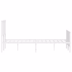 vidaXL Metal Bed Frame with Headboard Mattress Foundation Black 80x200 cm - white, 135 x 190 cm/ with headboard & footboard - Additional view 5