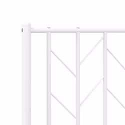 vidaXL Metal Bed Frame with Headboard Mattress Foundation Black 80x200 cm - white, 135 x 190 cm/ with headboard & footboard - Additional view 7