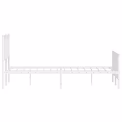 vidaXL Metal Bed Frame with Headboard Mattress Foundation Black 80x200 cm - white, 140 x 190 cm/ with headboard & footboard - Additional view 5