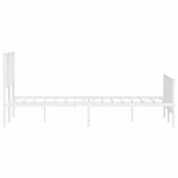 vidaXL Metal Bed Frame with Headboard Mattress Foundation Black 80x200 cm - white, 150 x 200 cm/ with headboard & footboard - Additional view 5