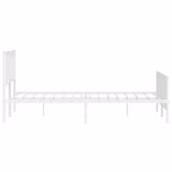 vidaXL Metal Bed Frame with Headboard Mattress Foundation Black 80x200 cm - white, 183 x 213 cm/ with headboard & footboard - Additional view 5