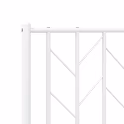 vidaXL Metal Bed Frame with Headboard Mattress Foundation Black 80x200 cm - white, 183 x 213 cm/ with headboard & footboard - Additional view 7