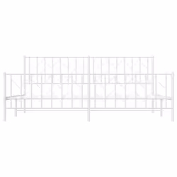 vidaXL Metal Bed Frame with Headboard Mattress Foundation Black 80x200 cm - white, 200 x 200 cm/ with headboard & footboard - Additional view 4