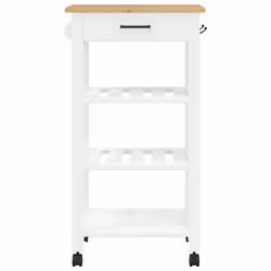 vidaXL Kitchen Trolley Rolling Cart Storage Cart Trolley MONZA Solid Wood Pine - white, 48 x 40 x 90 cm - Additional view 4
