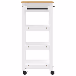 vidaXL Kitchen Trolley Rolling Cart Storage Cart Trolley MONZA Solid Wood Pine - white, 48 x 40 x 90 cm - Additional view 5