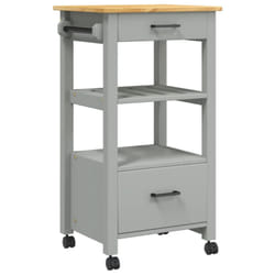 vidaXL Kitchen Trolley Rolling Cart Storage Cart Trolley MONZA Solid Wood Pine - grey