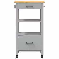 vidaXL Kitchen Trolley Rolling Cart Storage Cart Trolley MONZA Solid Wood Pine - grey - Additional view 4