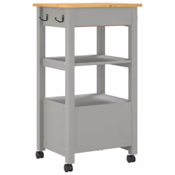 vidaXL Kitchen Trolley Rolling Cart Storage Cart Trolley MONZA Solid Wood Pine - grey - Additional view 6
