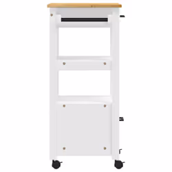 vidaXL Kitchen Trolley Rolling Cart Storage Cart Trolley MONZA Solid Wood Pine - white - Additional view 5