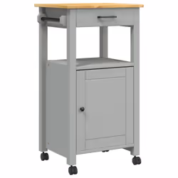 vidaXL Kitchen Trolley Rolling Cart Storage Cart Trolley MONZA Solid Wood Pine - grey