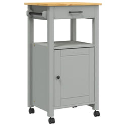 vidaXL Kitchen Trolley Rolling Cart Storage Cart Trolley MONZA Solid Wood Pine - grey