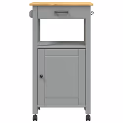vidaXL Kitchen Trolley Rolling Cart Storage Cart Trolley MONZA Solid Wood Pine - grey - Additional view 4