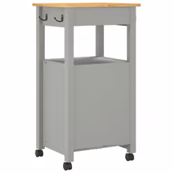 vidaXL Kitchen Trolley Rolling Cart Storage Cart Trolley MONZA Solid Wood Pine - grey - Additional view 6