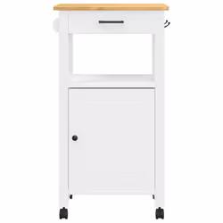 vidaXL Kitchen Trolley Rolling Cart Storage Cart Trolley MONZA Solid Wood Pine - white - Additional view 4