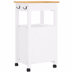 vidaXL Kitchen Trolley Rolling Cart Storage Cart Trolley MONZA Solid Wood Pine - white - Additional view 6