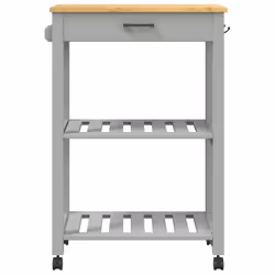 vidaXL Kitchen Trolley Rolling Cart Storage Cart Trolley MONZA Solid Wood Pine - grey, 60 x 40 x 90 cm - Additional view 4