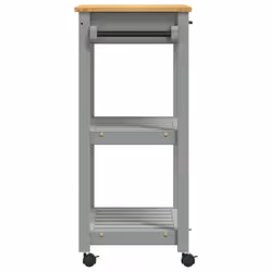 vidaXL Kitchen Trolley Rolling Cart Storage Cart Trolley MONZA Solid Wood Pine - grey, 60 x 40 x 90 cm - Additional view 5
