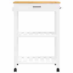 vidaXL Kitchen Trolley Rolling Cart Storage Cart Trolley MONZA Solid Wood Pine - white, 60 x 40 x 90 cm - Additional view 4