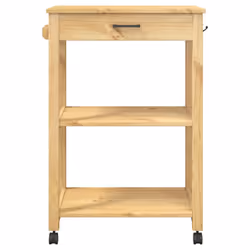 vidaXL Kitchen Trolley Rolling Cart Storage Cart Trolley MONZA Solid Wood Pine - brown, 60 x 40 x 90 cm - Additional view 4