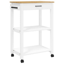 vidaXL Kitchen Trolley Rolling Cart Storage Cart Trolley MONZA Solid Wood Pine - white, 60 x 40 x 90 cm