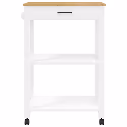vidaXL Kitchen Trolley Rolling Cart Storage Cart Trolley MONZA Solid Wood Pine - white, 60 x 40 x 90 cm - Additional view 4