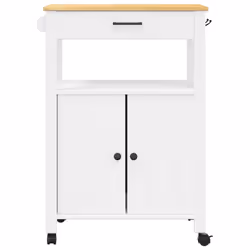 vidaXL Kitchen Trolley Rolling Cart Storage Cart Trolley MONZA Solid Wood Pine - white, 60 x 40 x 90 cm - Additional view 4