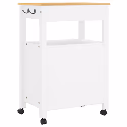 vidaXL Kitchen Trolley Rolling Cart Storage Cart Trolley MONZA Solid Wood Pine - white, 60 x 40 x 90 cm - Additional view 6
