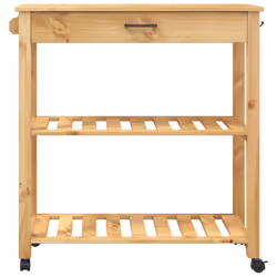vidaXL Kitchen Trolley Rolling Cart Storage Cart Trolley MONZA Solid Wood Pine - brown, 84 x 40 x 90 cm - Additional view 4