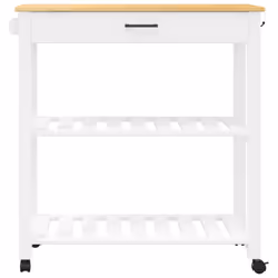 vidaXL Kitchen Trolley Rolling Cart Storage Cart Trolley MONZA Solid Wood Pine - white, 84 x 40 x 90 cm - Additional view 4