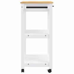 vidaXL Kitchen Trolley Rolling Cart Storage Cart Trolley MONZA Solid Wood Pine - white, 84 x 40 x 90 cm - Additional view 5