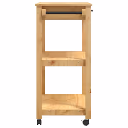 vidaXL Kitchen Trolley Rolling Cart Storage Cart Trolley MONZA Solid Wood Pine - brown, 84 x 40 x 90 cm - Additional view 5