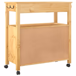 vidaXL Kitchen Trolley Rolling Cart Storage Cart Trolley MONZA Solid Wood Pine - brown, 84 x 40 x 90 cm - Additional view 6